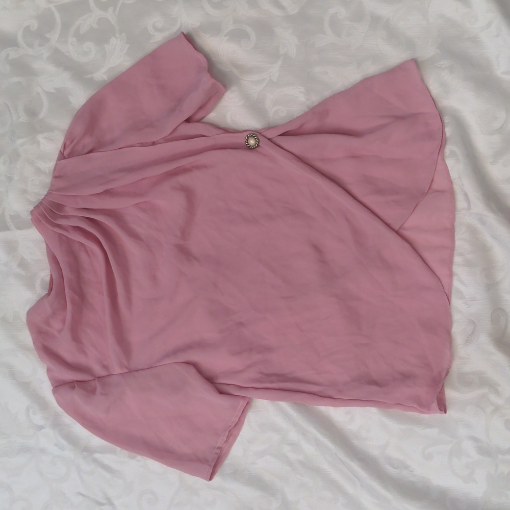 Pale pink sheer petal blouse